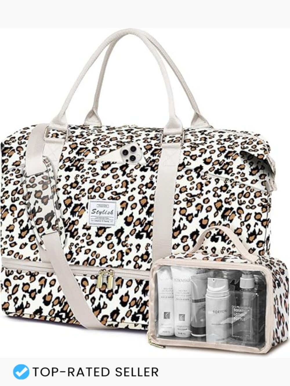Large Weekender Duffle Bag with Shoe Compartment Travel Carry On Gym Hospital